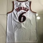 Maillot de Basket #6 Iverson Philadelphia 76ers 2002 authentique Blanc